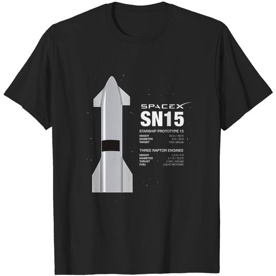 Discover SPACE X SN15 - Space X - T-Shirt