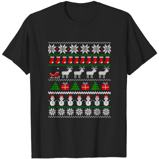 Discover Ugly Christmas Xmas Sweater Funny Norwegian Pattern Gift - Ugly Xmas Sweater - T-Shirt