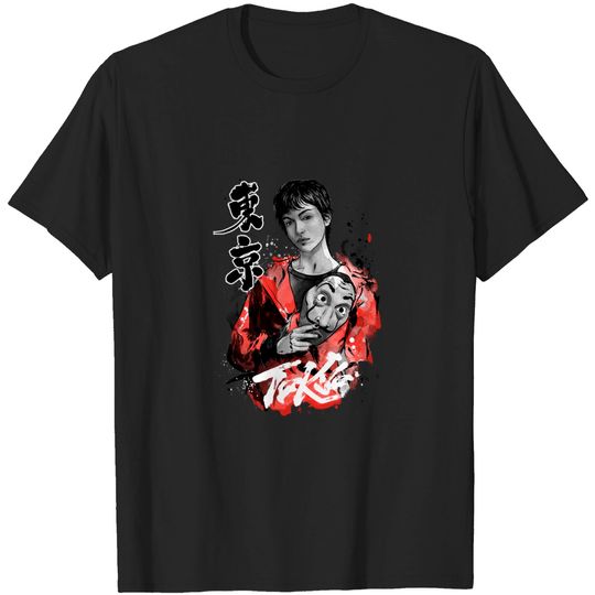 Discover Tokyo sumi-e - Money Heist - T-Shirt