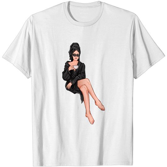 Discover Relaxing woman in spa robe clipart. - Relax And Spa - T-Shirt