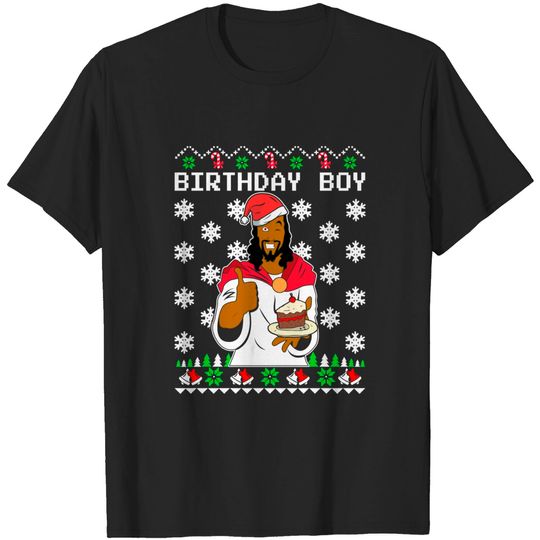 Discover Birthday Boy Christmas Sweater - Black Jesus - T-Shirt