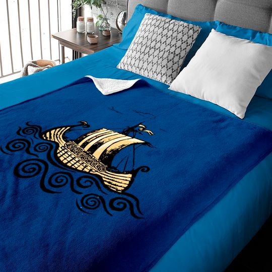 Discover Viking ship - Nordic - Baby Blankets