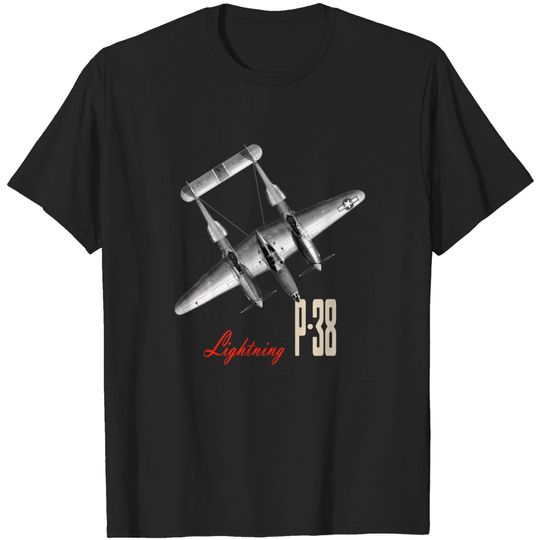 Discover P-38 Lightning WW2 fighter aircraft airplane - P 38 - T-Shirt