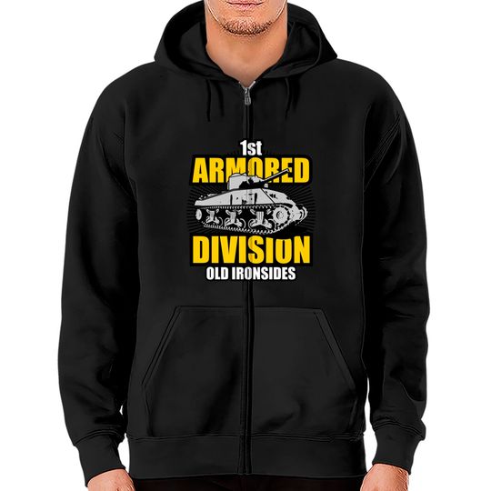 Discover 1st Armored Division - M4 Sherman Tank - Zip Hoodies