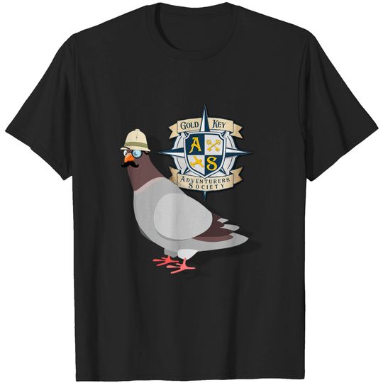 Discover Adventure Pigeon - Gold Key Adventurers Society - T-Shirt