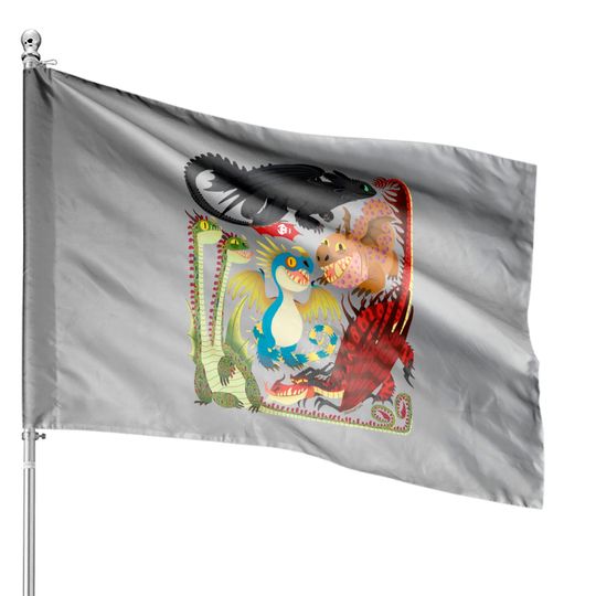 Discover HTTYD- Toothless and the Dragon Gang - How To Train Your Dragon - House Flags