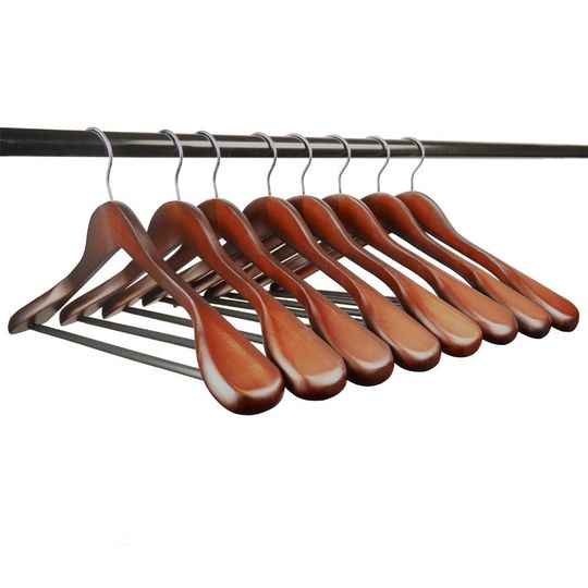 Discover Extra Wide Wooden Trouser Hangers - Strong Hangers with Wide Shoulders