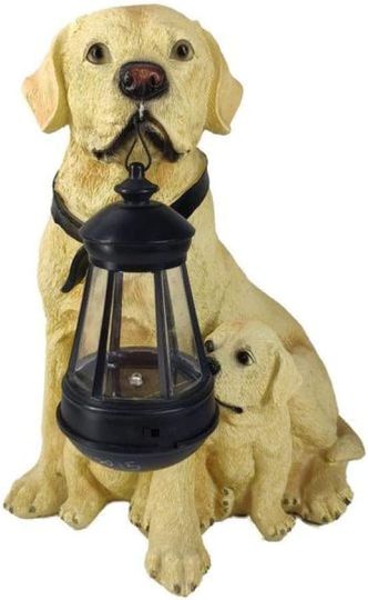 Discover Dog Statue Outdoor with Solar Led, Creative Dog Ornaments