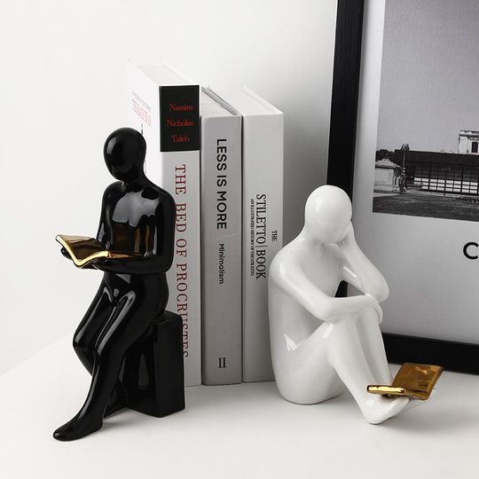 Discover Reading Bookends for Shelves, Ceramic Home Decor Statues and Sculptures