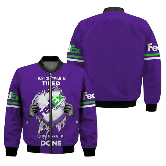 Discover FedEx Ground scratch Quilt Bomber Jacket for Postal Worker