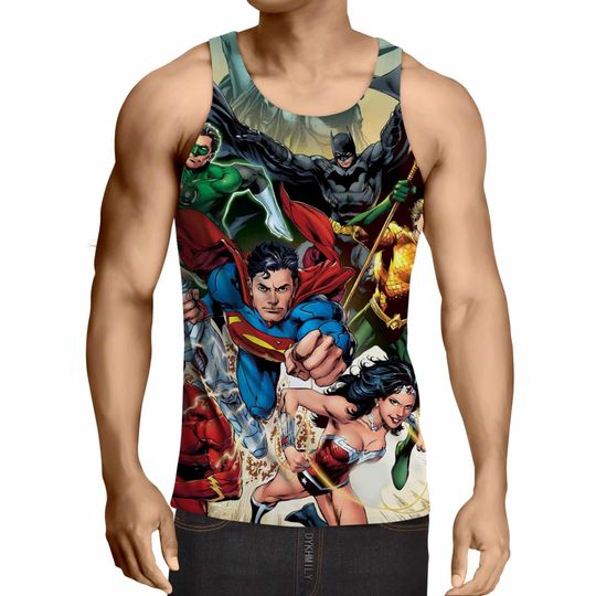 Discover Justice League Superheroes Cool Team Art 3D Tank Top