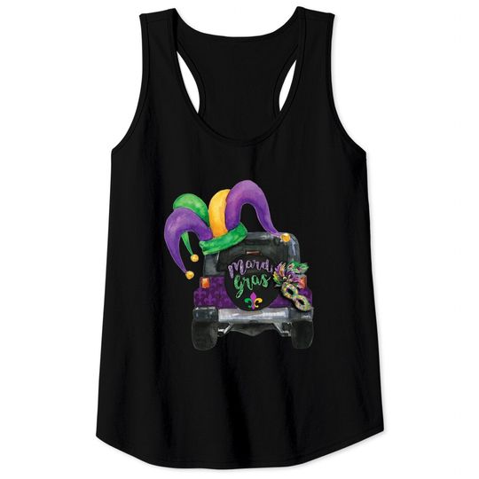 Discover Mardi gras jeep Tank Tops