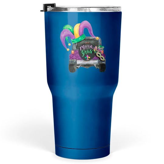 Discover Mardi gras jeep Tumblers 30 oz