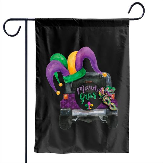 Discover Mardi gras jeep Garden Flags