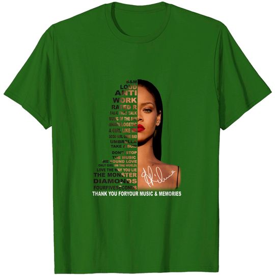 Discover Funny Rihanna Black Tee Vintage Gift For Men Women Unisex T Shirt