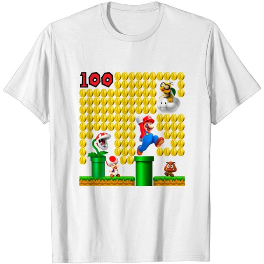 Discover Mario 100 Days Of School Shirt, 100th Day of School, Video Game 100 Days Shirt
