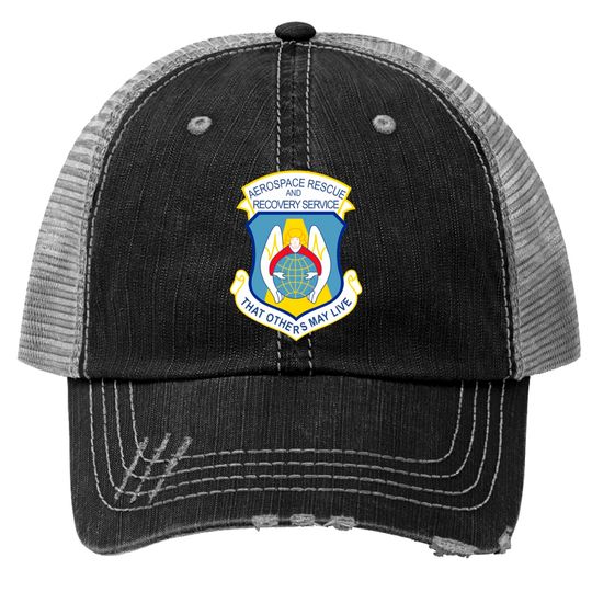 Discover Aerospace Rescue and Recovery Service Print Trucker Hats