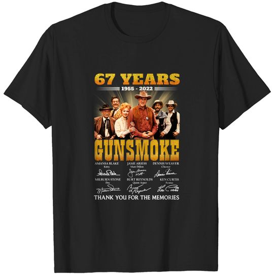 Discover 67 Years Gunsmoke Cast Signatures Thank You For Memories Classic T-Shirt