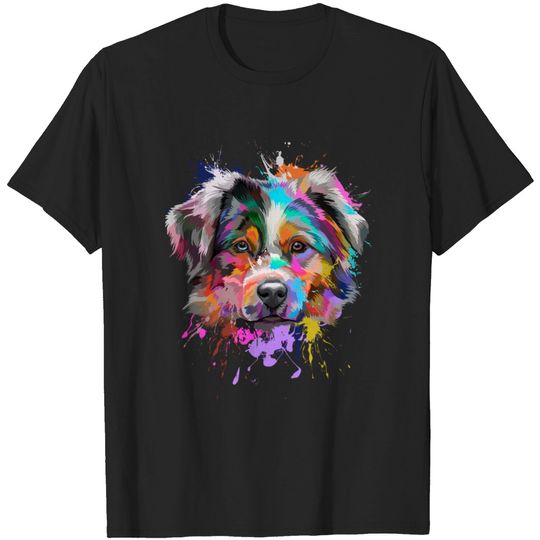 Discover Splash Art Australian Shepherd T-shirt