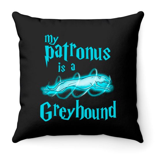 Discover My Patronus Is A Greyhound Throw Pillows
