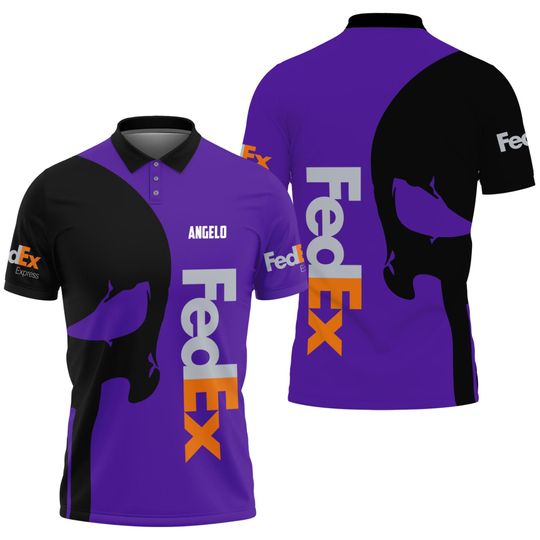 Discover FedEx Express skull custom name Polo Shirt for Postal Worker