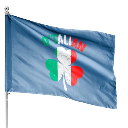 Discover O'Talian Italian Irish Shamrock House Flags
