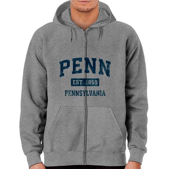 Discover Penn Pennsylvania Pa Vintage Sports Design Navy Pr Zip Hoodies