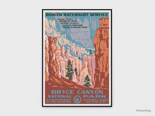Discover Bryce Canyon National Park 1940 Travel Original Vintage Poster