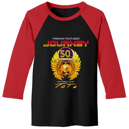 Discover Journey Freedom Tour 2023 Journey 50th Anniversary Baseball Tees, Rock Tour 2023 Merch