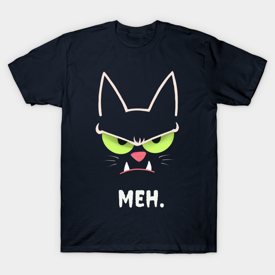 Discover Sarcastic Funny Angry Cat MEH Halloween Costume Gift - Halloween Cat Costume - T-Shirt