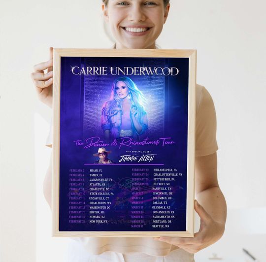Discover 2023 Carrie Underwood Denim and Rhinestones Tour Poster