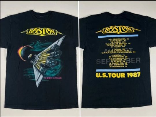 Discover Boston Rock Band Concert Tour 1987 T-Shirt