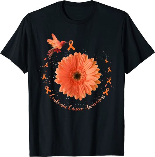 Discover Hummingbird Orange Sunflower Leukemia Cancer Awareness T-Shirt