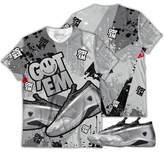 Discover Got Em Smile Unisex Sneaker Shirt Match 14 Low Metallic Silver