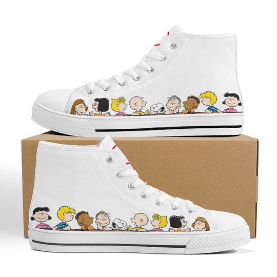 Discover Friends for Life | High-Top Canvas Shoes | Thats what Friends are for | Woodstock | Charlie Brown | Lucy