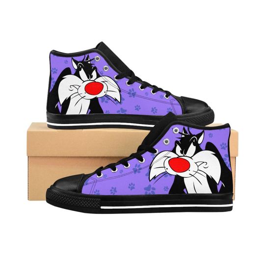Discover Sylvester the Cat Shoes |  Sylvester and Tweety High Top Canvas Sneakers