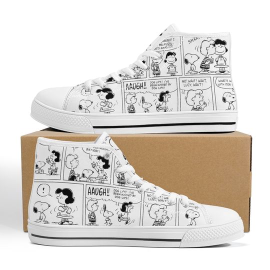 Discover Just a Story | High-Top Canvas | Will you Read or Walk | Snoopy and Woodstock