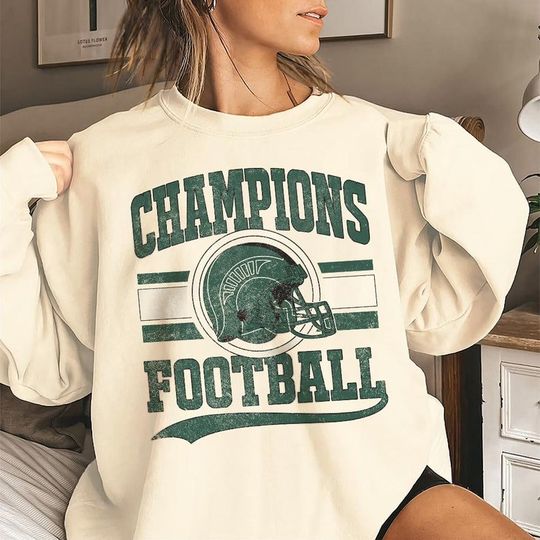 Discover Michigan State Football USA Champions T-Shirt, Michigan State Vintage Sweatshirt