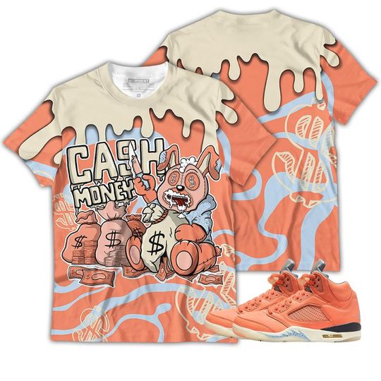 Discover Cash Money Bear Sneaker Shirt Match Crimson Bliss 5s Tee, Jordan 5 DJ Khaled Crimson Bliss 3D T-Shirt, Hoodie, Zipup, Sweatshirt