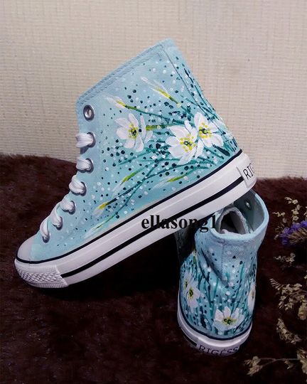 Discover Hand Painted Men's High Top Sneakers
