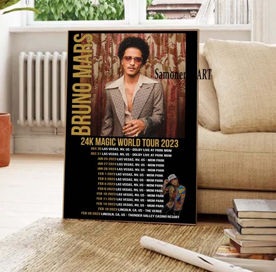 Discover Bruno Mars World Tour 2023 Poster