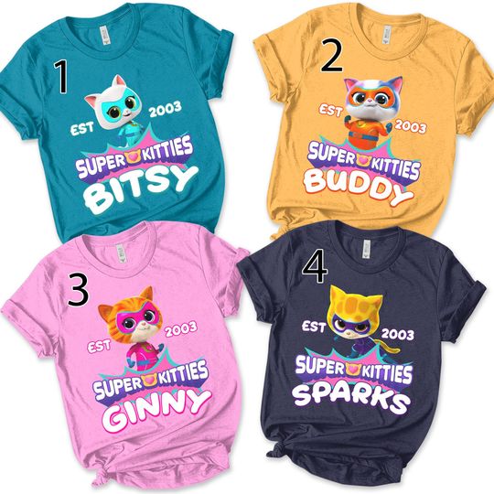Discover Persionalized Custom Family SuperKitties Shirt, SuperKitties Birthday Shirt