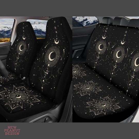 Discover Boho Moon Car Seat Cover - Celestial Design