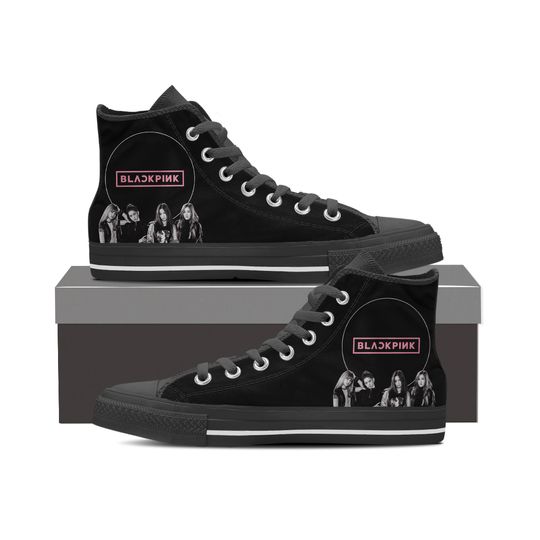 Discover Blackpink shoes, Blackpink merch, Black pink Men's Hight Top Sneaker