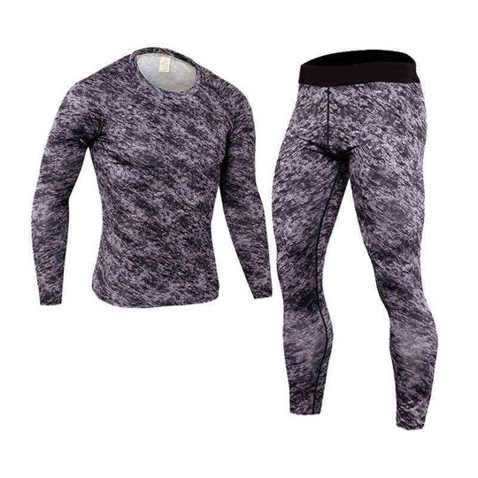 Discover Men Set Compression Underwear Sports Winter Warm Sportswear Tights Gym Running Suit