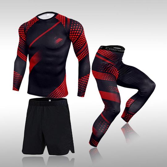 Discover Set Men's Workout Sports Suit Gym, Men's Sportswear Suits Gym Tights Sets
