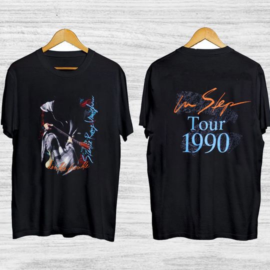 Discover 1990 Stevie Ray Vaughan In Step Tour T-Shirt, Stevie Ray Vaughan Vintage Shirt