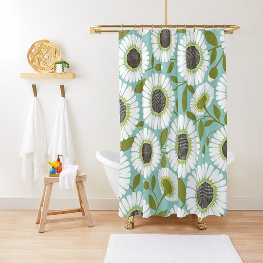 Discover Orla Kiely Floral Green Pattern Shower Curtain