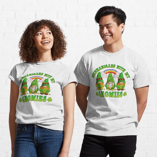 Discover Shenanigans With My Gnomies St Patrick's Day Gnome Chamrock Classic T-Shirt