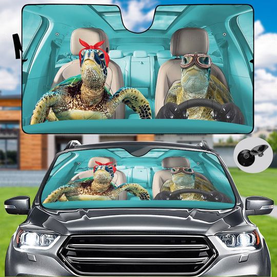 Discover Turtle Couples Car Sunshade